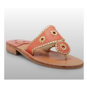 Jack Rogers Orange/Gold Flat Sandals
